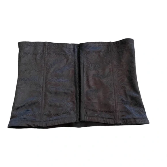 Waist cincher corset, black floral design, like new - Picture 1 of 6
